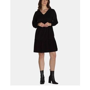 Time & Tru Women’s Black Cotton Corduroy Tiered Dress NWT Size S (4-6)